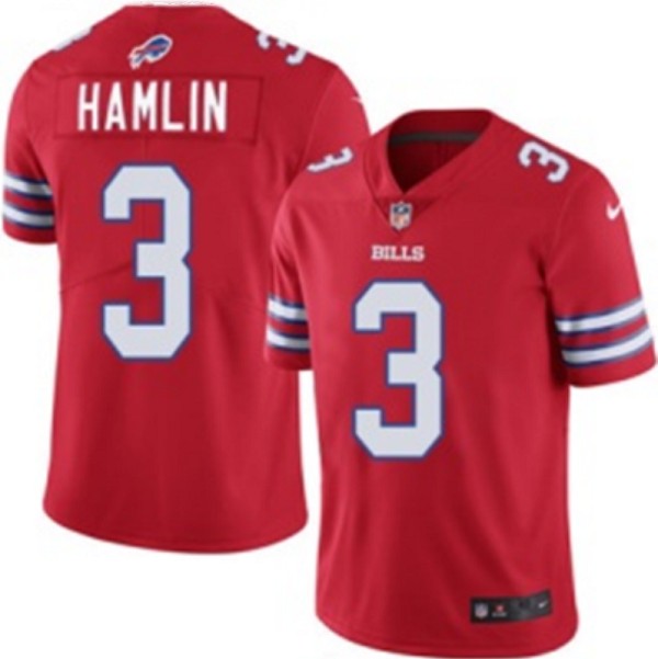 Men's Buffalo Bills #3 Damar Hamlin Red Vapor Untouchable Limited Stitched Jersey